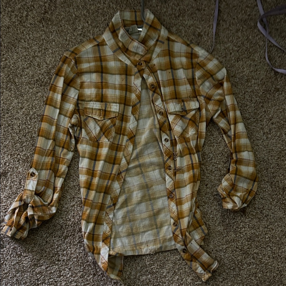 Passport Brown and Cream Plaid Button Down Shirt
